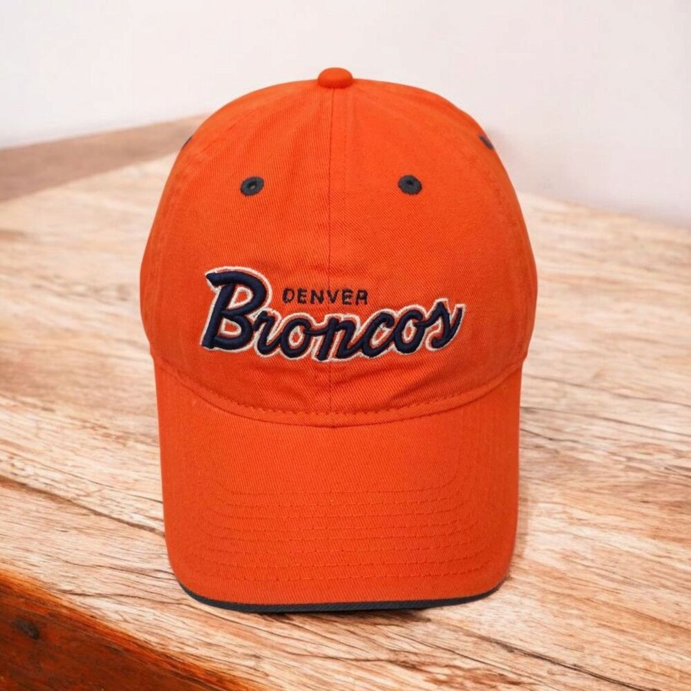 Denver Broncos Adjustable Cap NFL Trucker Baseball Hat On Field Reebok Orange